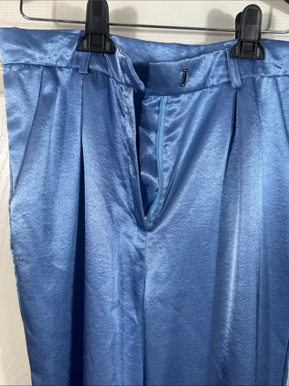 Chloe Sky Blue Satin Pantsuit Set